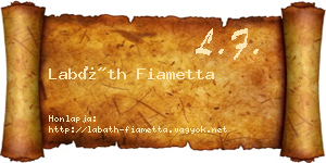 Labáth Fiametta névjegykártya